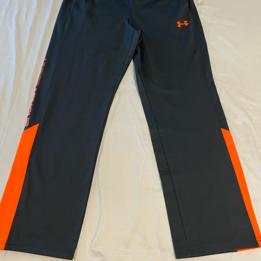 Under Armour Kids' Black and Orange Athletic Pants
